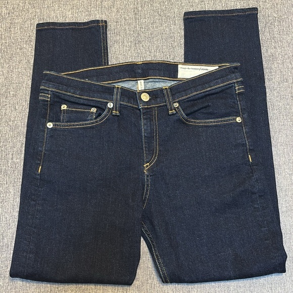 rag & bone Pants - Rag & Bone High Rise Skinny Denim Jeans Heritage Wash Dark Stretch